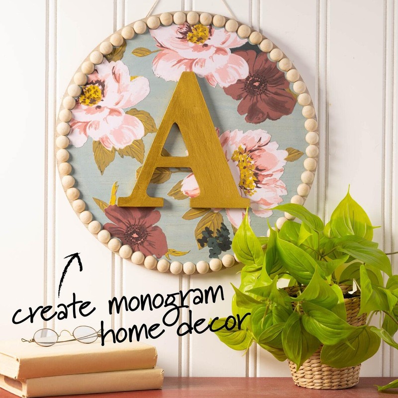 Plaid Unfinished Wood Letter, 8" Wooden Surface Perfect for DIY