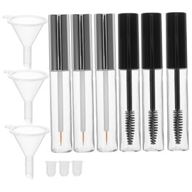 TOVINANNA 3pcs 10ml Cream Balm Tubes Funnels Diy Mascara Containers Eyelash Brush Compact Travel Bottles