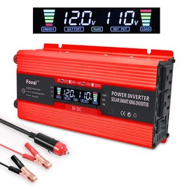 LVYUAN - Inversor de Corriente para Coche de 700 W, 12 V a 110 V CC a CA con 2 enchufes de EE. UU., Encendedor de Cigarrillos, visualización LCD, Puertos USB para Coche, hogar, Exterior, Camping