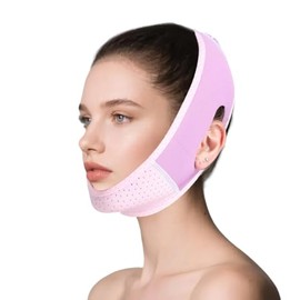 V-Line Doppelkinn Entferner Gesichtsmaske – Atmungsaktive & Wiederverwendbare Kinnmaske Doppelkinn-Straffer V Line Lifting Mask Face Former Facelift Band Jawline Maske für Hautelastizität