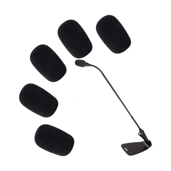 5 Pcs Black Replacement Microphone Sponge Wind Shield Windscreen Foam