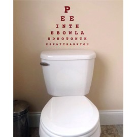 Vision Eye Test Chart Bathroom Vinyl Wall Decal Sticker for Home Decor, Burgundy (12x13 inches)