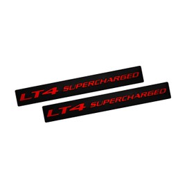 ERPART LT4 Supercharged RED on Black Highly Polished Real Aluminum Emblems (Pack of 2)