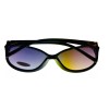 Ellen Tracy Womens Black Plastic Rectangle Sunglass, Gradient Lens 547.