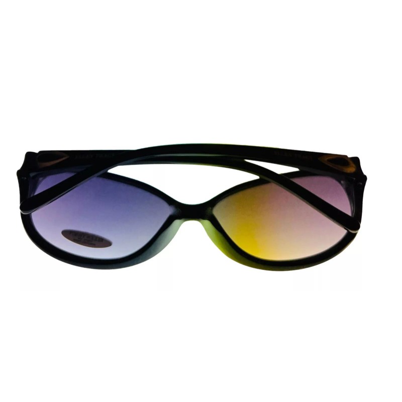 Ellen Tracy Womens Black Plastic Rectangle Sunglass, Gradient Lens 547.