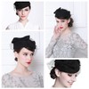 Pillbox Hat, Wedding Hat Caps with Veil Vintage Bow Fascinator