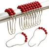 Shower Curtain Hooks Rings Stainless Steel Shower Hooks Red Acrylic