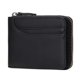 Wallets for Men Genuine Leather Wallet RFID Zip Around Bifold Credit Card Holder - Colour: black
