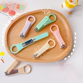 Ring case nail clippers that don't stick out your nails Sky Blue 30ea