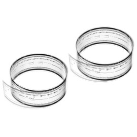 PATIKIL Film Flexible Ruler 100cm 0.1mm Scale with R Angle and Width Lines Clear PET Plastic Soft Folding Straight Ruler for Factory, Transparent, 2 Pcs