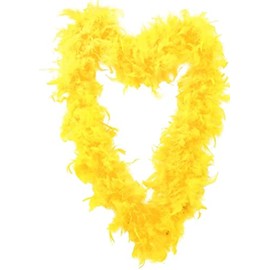 YELLOW FEATHER BOA ACCESSORY - X1-180CM LONG 80G FEATHER BOA - STAG DO HEN PARTY FANCY DRESS COSTUME ACCESSORY