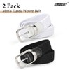 LEACOOLKEY 2 Pack Stretch Belts for Men Elastic Woven Braided