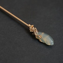 EZ PEACH Kanzashi Stick, Hair Stick, Kanzashi, Flower, Pearl, Kanzashi Parts, Simple Hair Accessory, Yukata, Yukata, Japanese Style Accessory (Blue Bamboo Color/Wings)