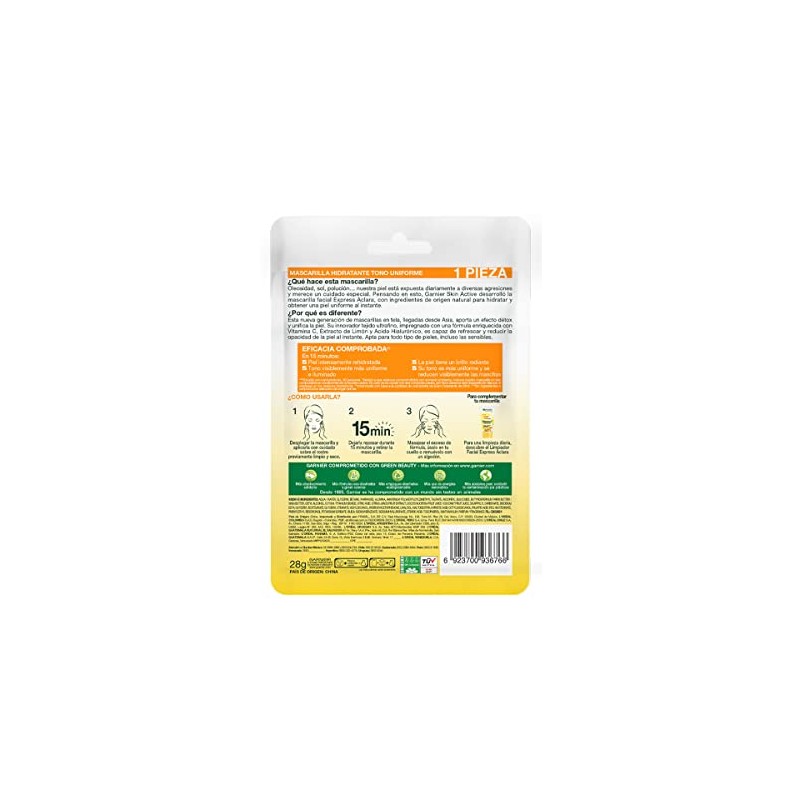 Garnier Skin Active Mascarilla Facial Tela
