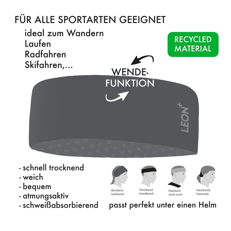 Sports Headband - Sustainable, Elastic, Unisex (Grey)