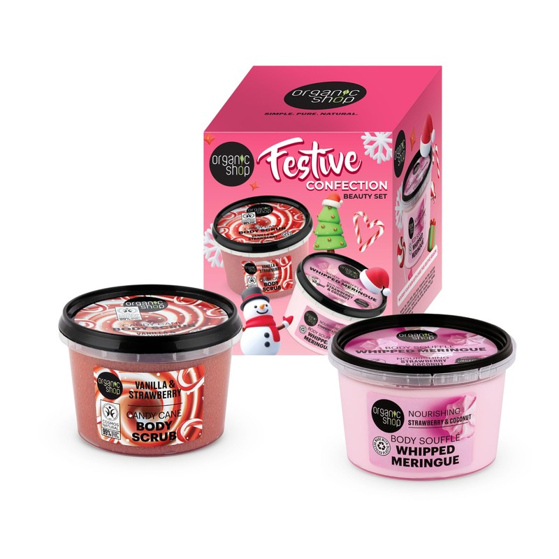 Organic Shop Festive Confection Beauty Set - with Candy Cane