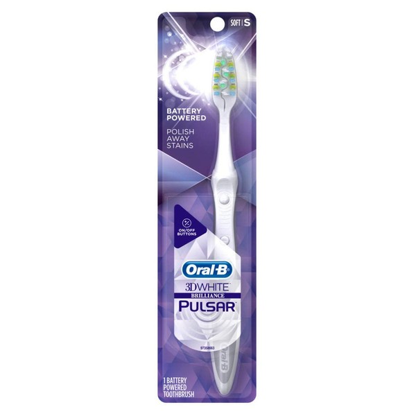Oral-B Toothbrush Pulsar Soft 3D White (Battery Powered) (2 Pack)