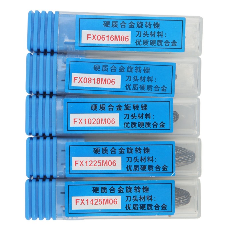 Double Cut Carbide Rotary File Bit Set 6mm Diameter Shank