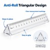 Transparent Triangular Ruler, 15cm/20cm Clear Anti-Roll Measuring & Drawing Tool