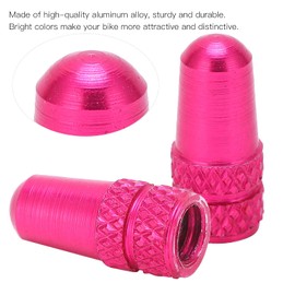 Tbest Bike Valve Stem, 2pcs Aluminum Alloy Tire Valve Covers (Rose Pink, Universal Fit for Bicycle)