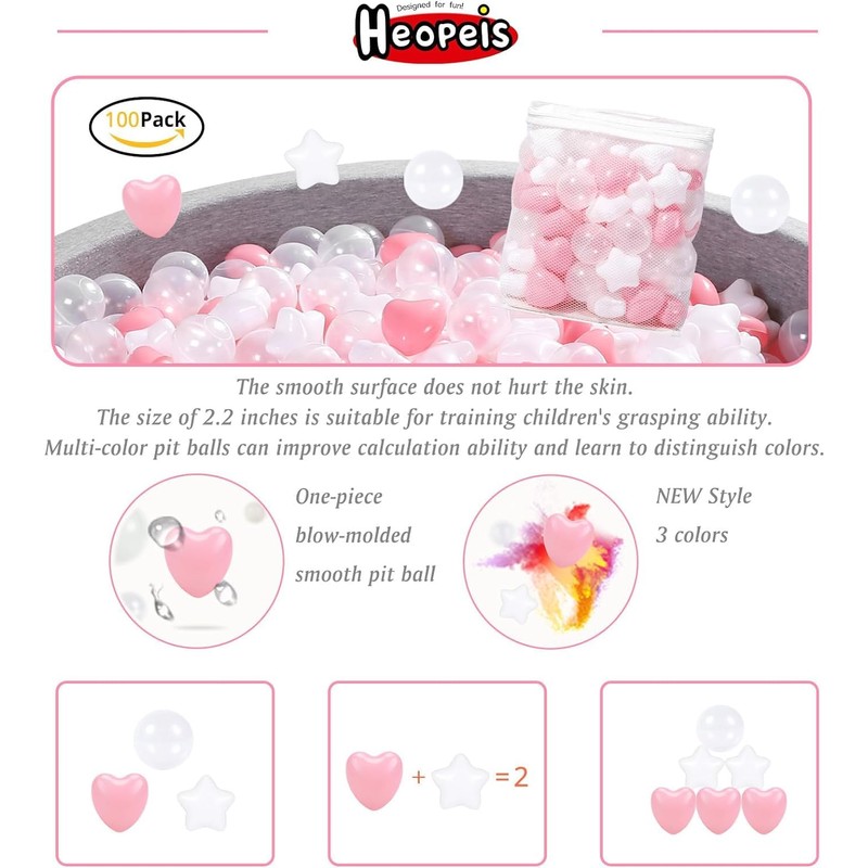 Star Ball Pit Balls Crush Proof Plastic Balls for Children's