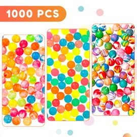 Pllieay 1000pcs Bouncy Balls Bulk, 20mm/0.78inch Colorful Various Styles Mixed Bouncy Balls, Small Rubber Bouncing Balls for Kids Party Favors, Gift Bag Filling and Vending Machines