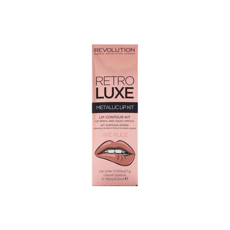 Makeup Revolution Retro Luxe Metallic Lip Kit We Rule, Pack