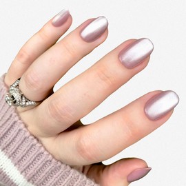 Olive & June Instant Mani Press-On Nails (Glue) Short, Round 42 Fake Nails, 21 Sizes Non-Toxic, Long-Lasting Recycled Materials Realistic Look Salon-Quality at Home World Lit Velvet