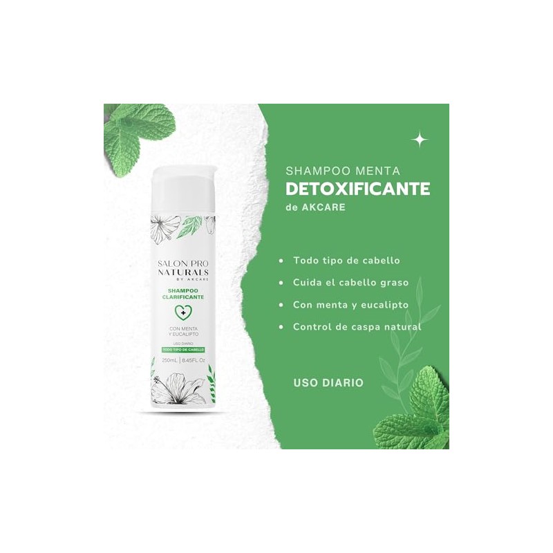 Shampoo Detox Profesional Anticaspa Natural con Menta | Hombre y
