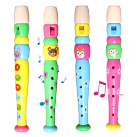 Zuzer 4 Pieces Children's Recorder Soprano Recorder 6-Hole Children's Flute Instruments for Children Adults Beginners