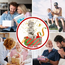 Goodeco Fisherboy Statue Garden Decor - 11" Little Fishing Guy for Koi Pond or Waterfalls, Poolside Statue with Glow in Dark Pebbles Included, Great Gifts for Mom, Women or Birthdays, Gift Ideas