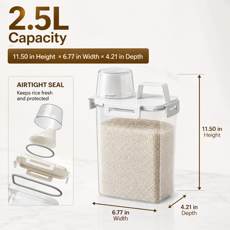 Sealed Food Storage Container for Pantry Use – Moisture-Resistant Dry