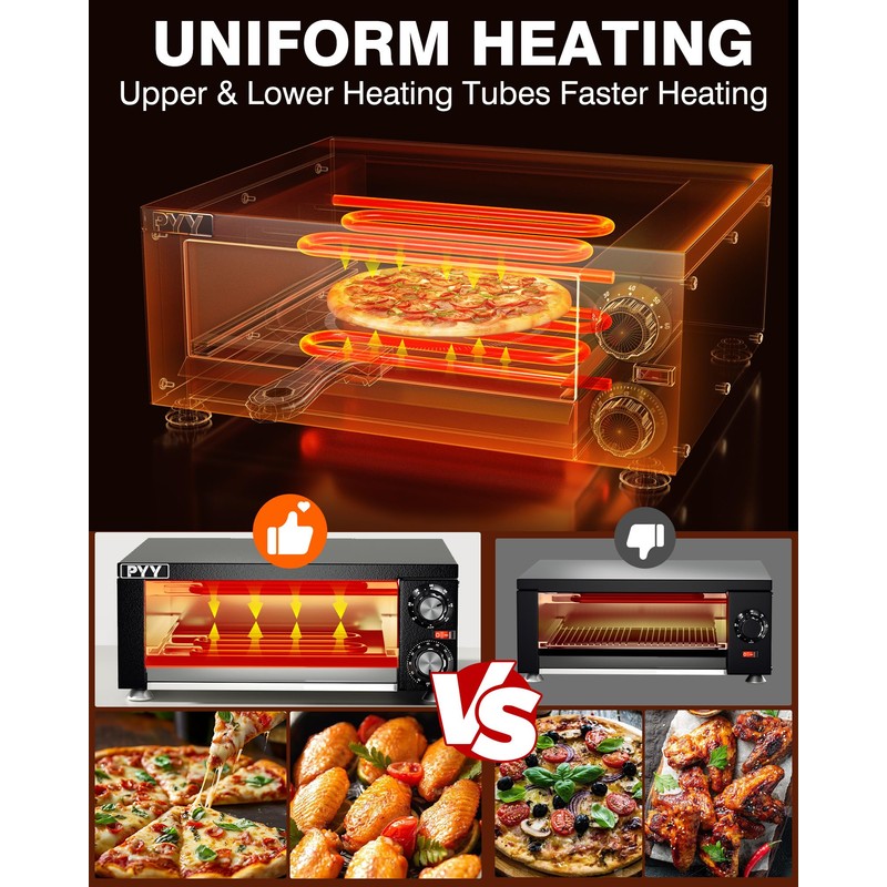 PYY Electric Pizza Oven Indoor Countertop Pizza Oven Commercial Pizza