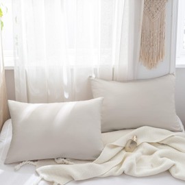 MOHAP Zippered Pillowcases 50X75 cm 2 Pack Super Soft Breathable Brushed Microfiber Pillow Cases Cover for Hair and Skin Cream