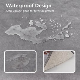 Bigbeer Waterproof Dog Blankets for Extra Large Dogs, Washable Pet Blanket for Indoor Cats, Plush Sherpa Puppy Throw Furniture Protector for Bed Couch Sofa(50"x60",XL,Darkgrey)