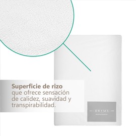 Terry Waterproof Mattress Protector, Breathable and Anti Mite Fitted Sheet. Made in Spain. Measurements: 200 x 190/200, Adjustable Height 30 cm with Elastic Band on the Contour.