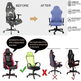 Fundas ergonómicas para sillas de oficina con reposabrazos fundas elásticas repelentes al agua para adultos, videojuegos reclinables, juegos de carreras (sin silla) (violeta)