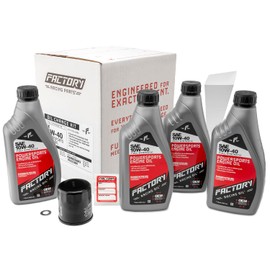 Factory Racing Parts SAE 10W-40 Full Synthetic 4 Quart Oil Change Kit Replacement For Kawasaki