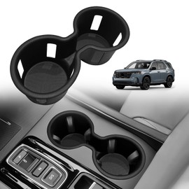 Muslogy Center Console Cup Holder Inserts Compatible with 2023-2025 Honda Pilot & 2026 Honda Passport Accessories Middle Console Front Drink Stopper Non-Slip TPE Rubber Organizer Drink Cup Holder