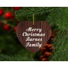 Designsify Christmas Tree Decoration, Merry Christmas Barnes Family, Heart Ornament