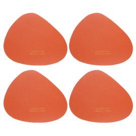 sourcing map 4 Pcs Leather Coasters, Irregular Drinks Coasters for Coffee Table Housewarming Gifts Home Decor (5.3 x 4.3 Inch, Orange)
