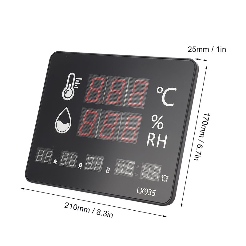 Temperature Humidity Meter High Accuracy Wall Mount Thermometer Hygrometer Alarm