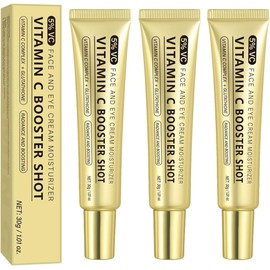 3PC Vitamina C Booster Shot Serum, Vitamin C Wrinkle Glowing Essence Cream, Moisturizing Glow Toner, Brightening, Improves Skin Tone & Smoothness