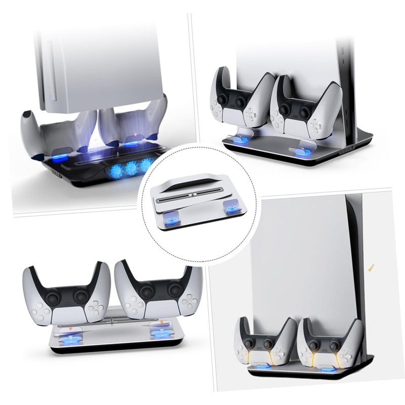 OSALADI Multi-Functional Cooling Stand Dual Charging Dock and Led Light