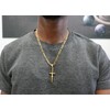 RIVETING JEWELRY 24K Gold Cross Crucifix Necklace Pendant Charm with