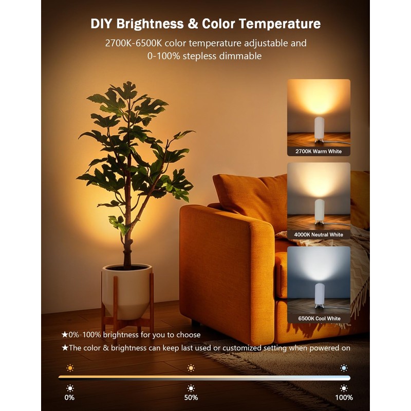GeyouLux RGBCW Smart Uplighting Indoor, APP Control Alexa, Google Home