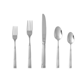 Fortessa Doria 18/10 Stainless Steel Flatware, 5 Piece Place Setting, Service for 1