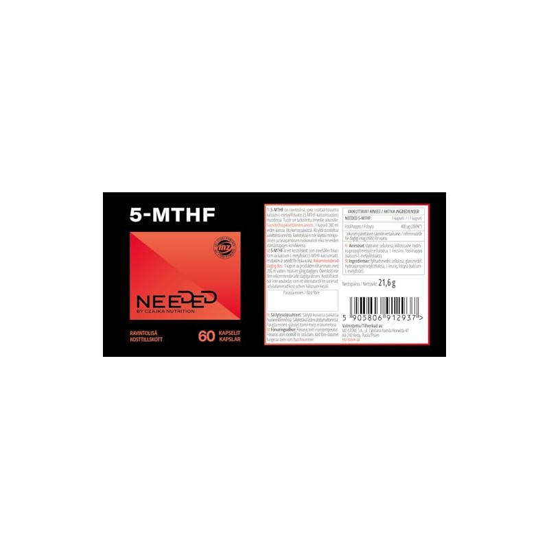 5-MTHF L-Methylfolate 400 µg - 60 Vegan Capsules | 60-Day