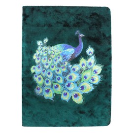 Punch Studio Emerald Peacock Crushed Velvet Journal (46605),Multicolor,6 1/4" x 8 3/8"