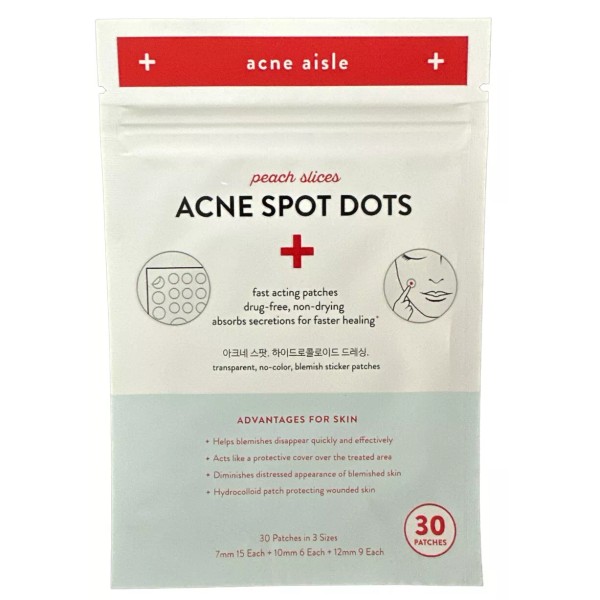 PLUS Acne Aisle Peach Slices, Acne Spot Dots, 30 Patches